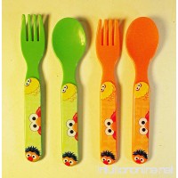 Set of 4 Sesame Street Ernie  Elmo & Big Bird Plastic Forks & Spoons - B01GOSOE58